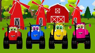 Песенки  для детей - едет синий трактор мультик про машинки