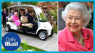 Beaming Queen tours the Chelsea Flower Show in luxury buggy