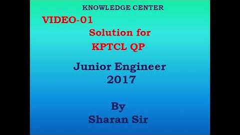 KPTCL JE question Paper!! Solved by Sharan Sir!!