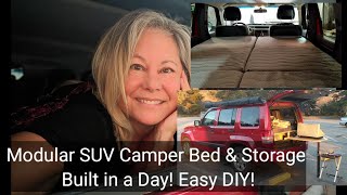 SUV Camper Bed with storage! Easy DIY Built in a Few Hours!