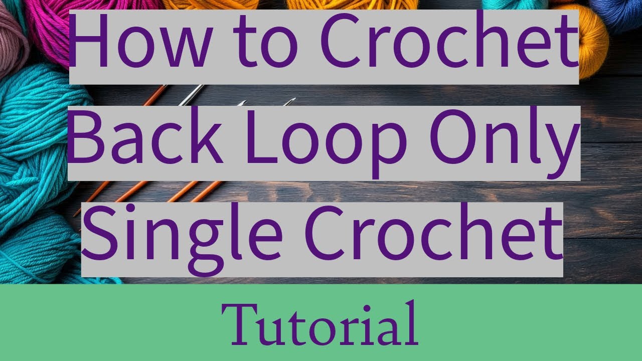 Learn How to Crochet - The Back Loop Only Single Crochet - YouTube