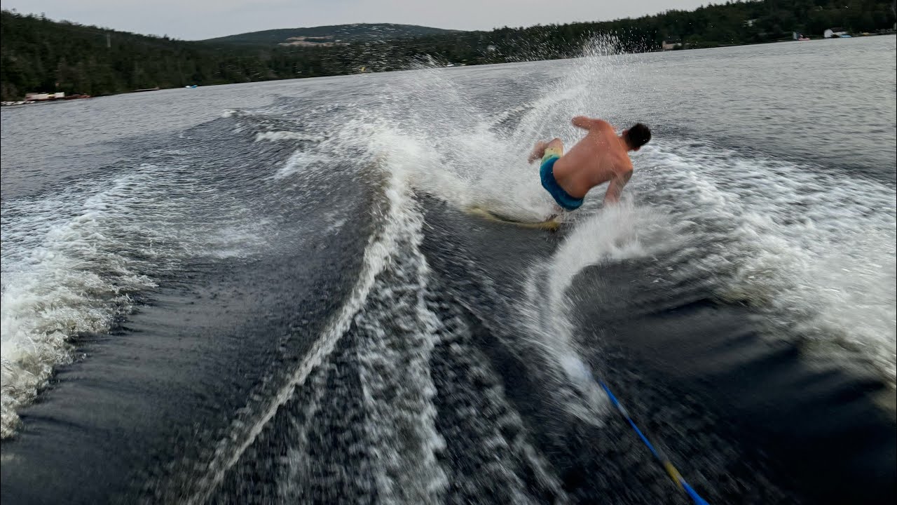 Wakeboarding on Lawrence pond Newfoundland Canada with 04 Malibu sportster lx