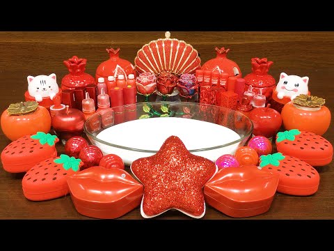 RED Slime ! Mixing Random into GLOSSY Slime ! Satisfying Slime Video #273