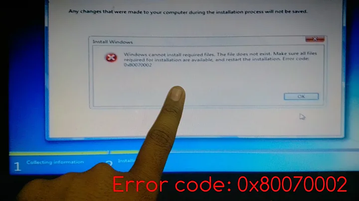 Error code 0x80070002 ||  how to Windows installation Time Error code 0x80070002 Problem Solution..!