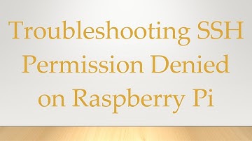 Troubleshooting SSH Permission Denied on Raspberry Pi