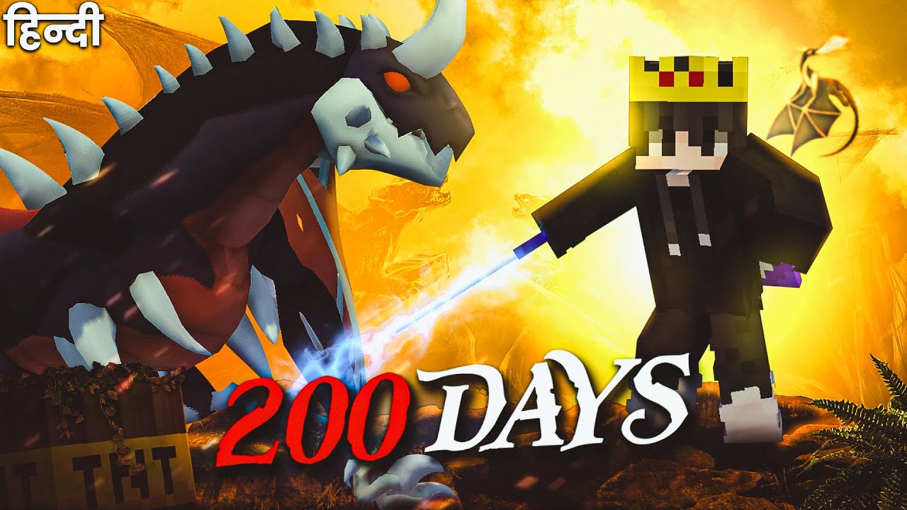 I Survived 200 Days in DRAGON vs VIKINGS in Minecraft (हिंदी)