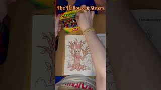 Easy Bold Adult Halloween Coloring Page Spooky Halloween Tree Coloring Fun