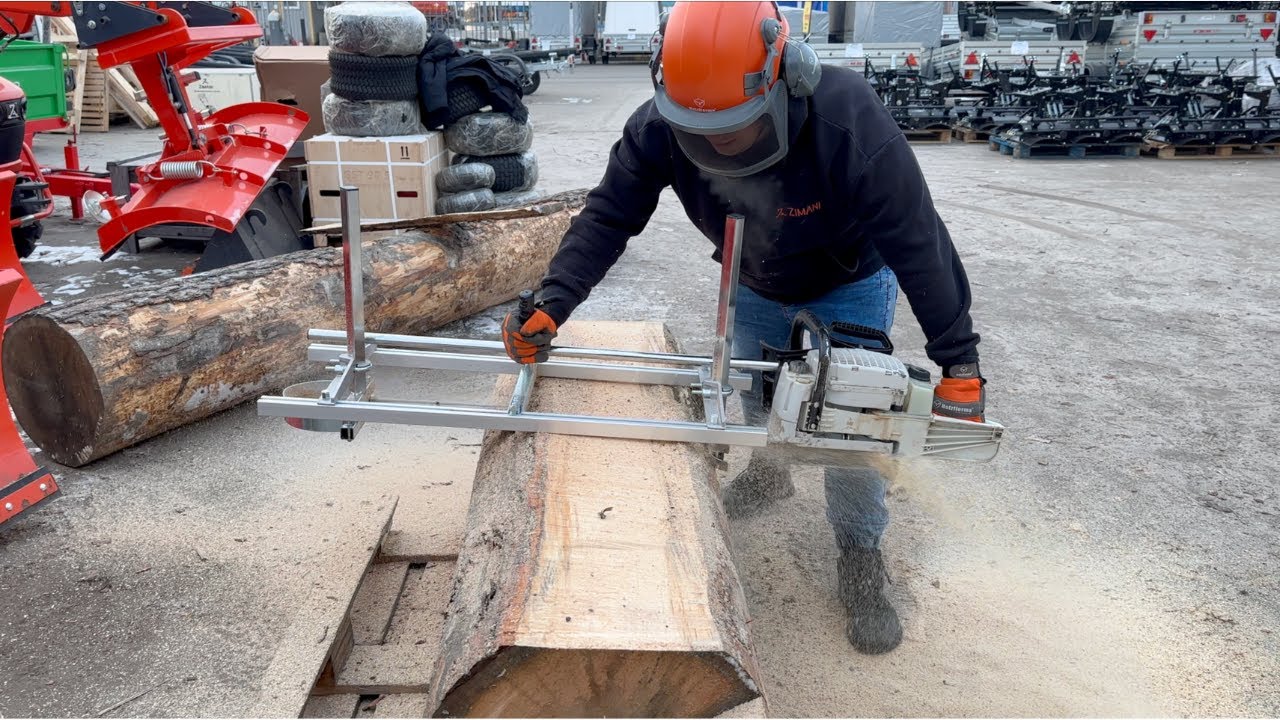 Пробуем Станок для продольной распиловки бревен. Holzfforma и ZimAni