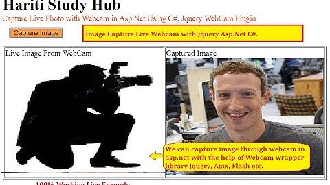 Capture Live Webcam Image and Save Using Asp.Net Jquery Plugin C# | Hindi | Free Online Learn Class
