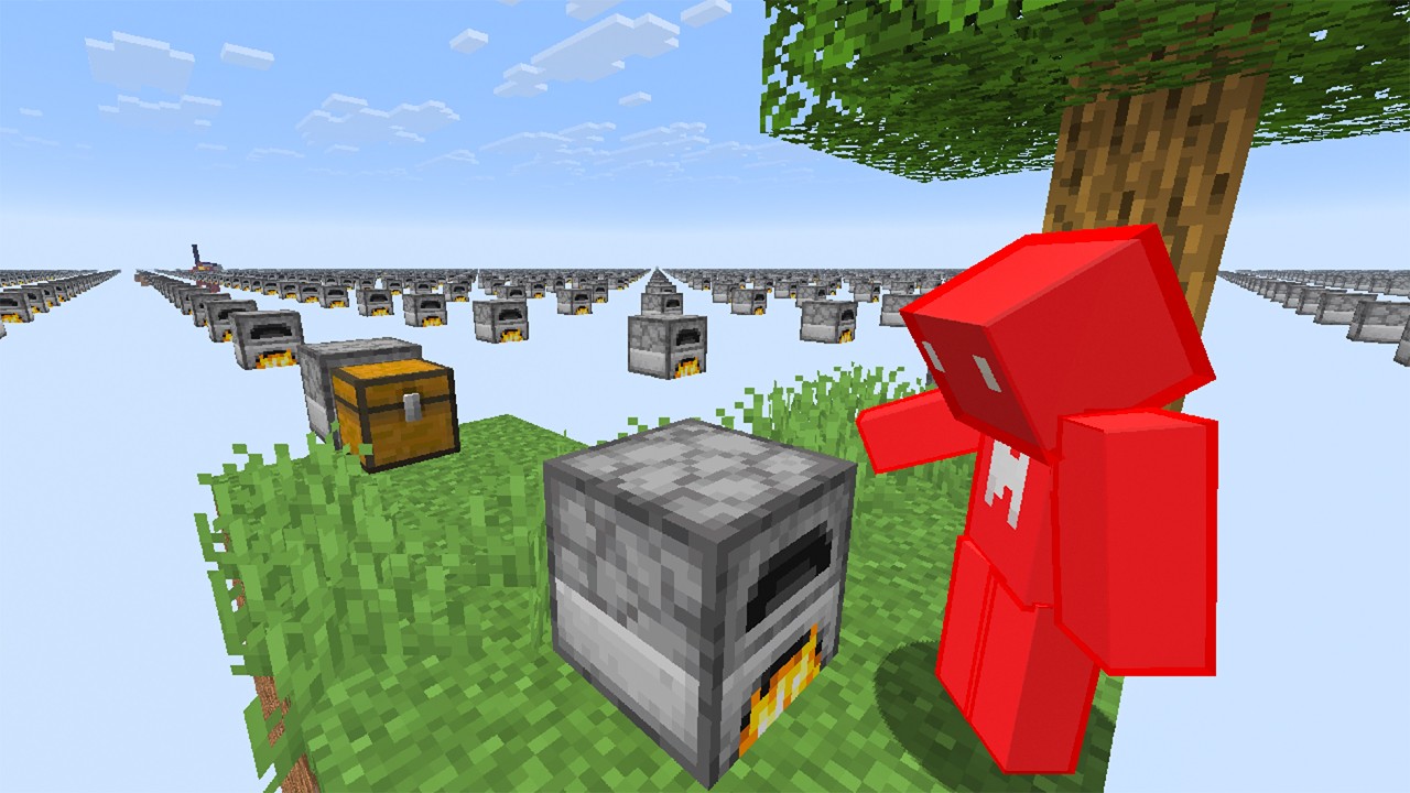 Skyblock, But Every Block I Place Copies Everywhere