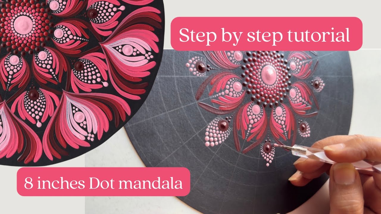 Valentine Mandala | step by step tutorial | 4 of 2026 #dotmandala #mandalatutorial 