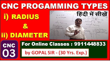 CNC PROGRAMMING TYPES- RADIUS & DIAMETER PROGRAMMING WITH ABSOLUTE  INCREMENTAL IN BYGOPAL SIR| C03