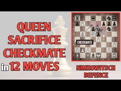 Amazing Grandmaster 12 Move Checkmate: Nimzowitsch defense || #shorts