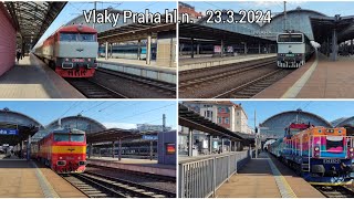 Vlaky Praha hl.n. - 23.3.2024 / Czech trains at Praha hl.n.