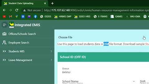 STUDENTS DATA UPLOADING  IN HRMIS