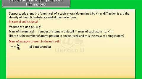 Ch 1 - The Solid State | Calculations Involving Unit Cell Dimensions