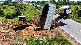 Incredible First New Project Extreme Dump Truck Fly Unloading Fails Us Power Dozer Push Out Of Stuck