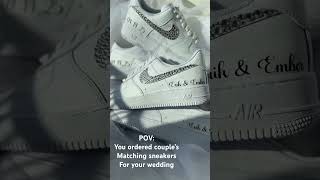 Matching wedding sneakers for couples. For him and for her#forhim #forher#coupleshorts #wedding