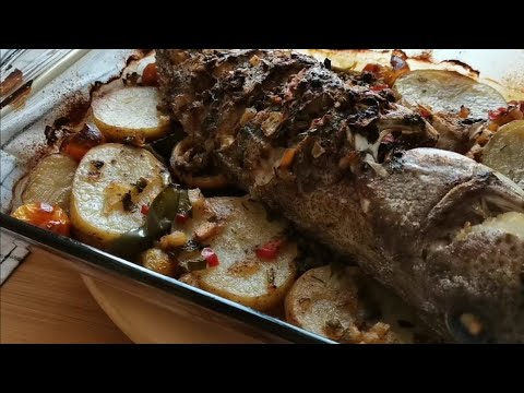 سمك الهامور المشوي في الفرن مع الخضار وصفة مميزة جدا
