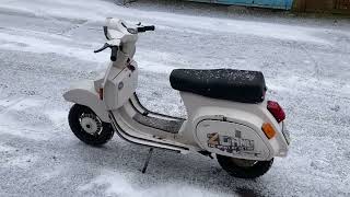 1984 Vespa PK 50 S first start after 3 years abandoned on the open air.