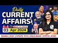 03 april current affairs 2024  current affairs for banking ssc and railways  by sushmita mam