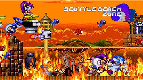SMBX 38a Custom Level: Explosive Dancin of Metal Shantae in Scuttle Beach Zone