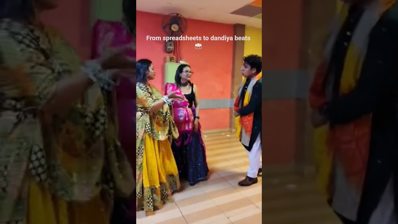 Work hard, dance harder! Office vibes + Garba vibes = Perfect combo 