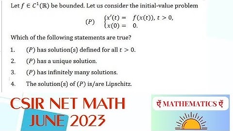 ID-704091 Existence and uniqueness | CSIR NET June 2023