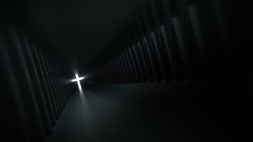 Along the Left Side of the Dark Corridor Towards the Exit of the Cross || Video Background Loop 4K