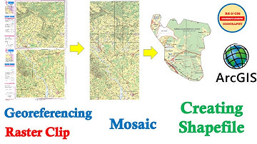 Toposheet Georeferencing Clipping Mosaic Shapefile Creating etc ||