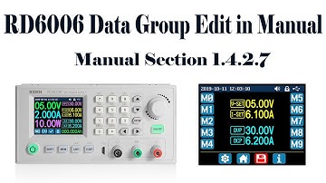RD6006 operation series video(manual 1.4.2.7) - data group edit in menu