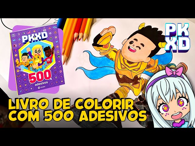 Pkxd Livrão De Atividades E Personagens Para Colorir Com 64 Paginas + 50  Adesivos, Livro Pk