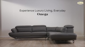 Durian Omega L-Shaped Leather Sofa with Adjustable Headrest