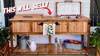 Double Patio Cooler Stand - Make Money Woodworking