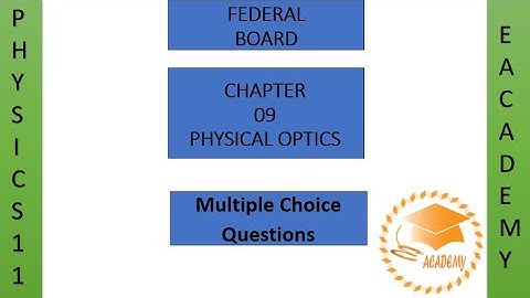 Physics| Class 11| Chapter 9| Physical Optics| MCQs