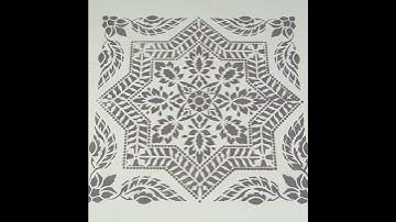 DIY Stenciled Tile Floor Makeover Using A Stencil From Cutting Edge Stencils!