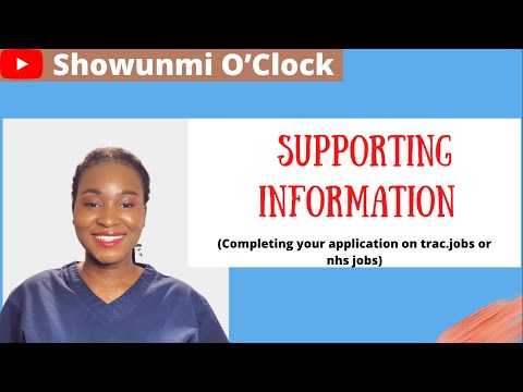 Completing your application on trac job: Supporting information