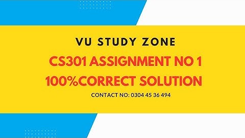 cs301 Assignment  No 1| Cs301 Assignment 1| Assignment  1 Spring 2023