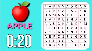 Spell and Find the Hidden FRUITS Name  🍎🍐🍋🍒(with Answers) |Word Search Game for Kids - | Part 3 screenshot 1