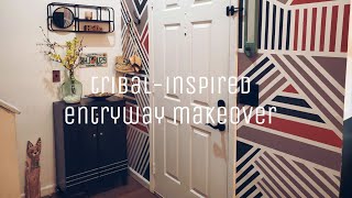 DIY Pattern Ft Wall Pt.2-Entryway Makeover! Afrohemian #makeover #transformation