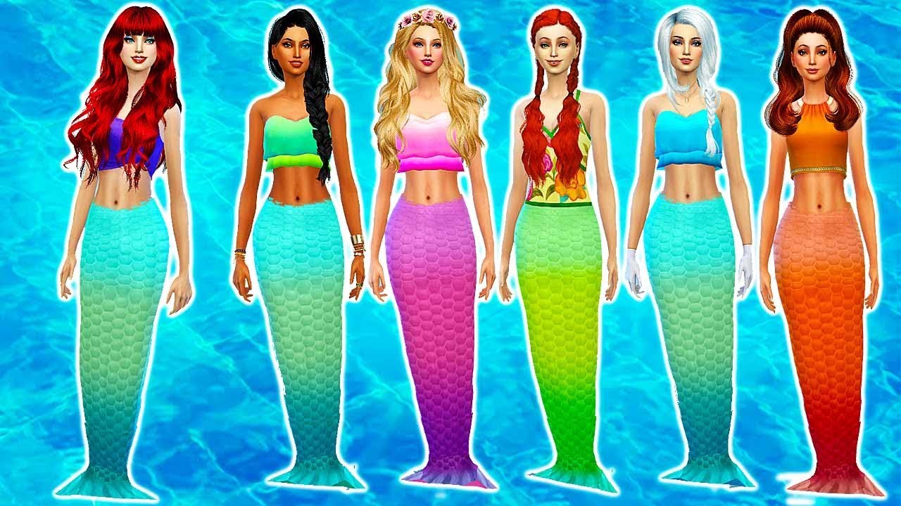 Disney Princess Makeovers as MERMAIDS CHALLENGE!🧜‍♀️ in The Sims 4 ...