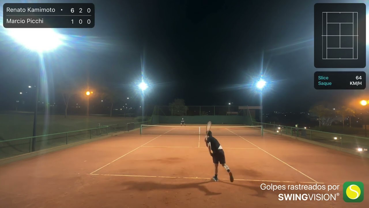 Partida de Tênis. Kamimoto 6/1 - 6/2 Márcio Picchi. Agosto  2024
