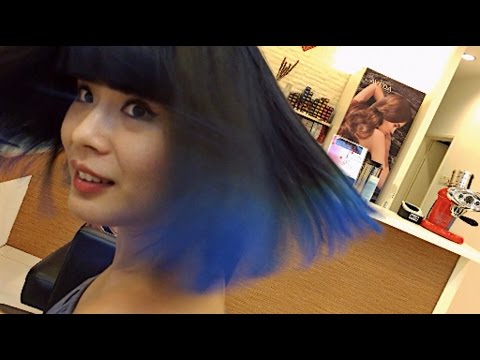 How To Dip Dye A Two-Tone Gradient In Your Hair From Green To Blue!!