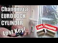 How to change a Euro Lock Cylinder WITHOUT THE KEY - Snapping a lock and replacing the barrel