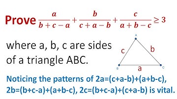Prove an inequality of a, b, c, sides of a triangle, inequality of arithmetic and geometric means.