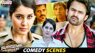 Supreme Khiladi Movie Hilarious Comedy Scenes | Sai Dharam Tej, Raashi Khanna | Aditya Movies