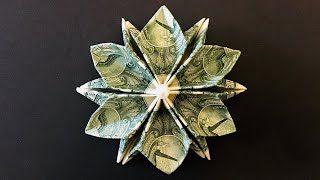 Money Flower 🌸 Easy Dollar Bill Origami Flower 3D Tutorial - How to make Paper Flower - DIY Crafts