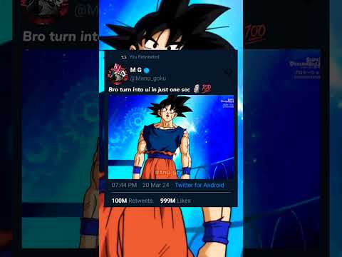 Goku transform into ultra instinct in just one second #shorts #dbs #viral #goku #anime
