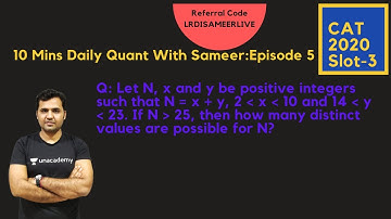 10 Mins Daily Quant Practice With Sameer : Episode 5 (Linear Equation And Integral Solution)