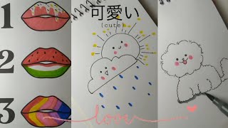 Easy drawing tricks and creative idea you will love💗/easy drawing tips/nuran drawing and craft